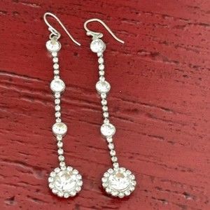 VTG Fashion Jewelry Cubic Zirconia Dangle Earrings  # 231